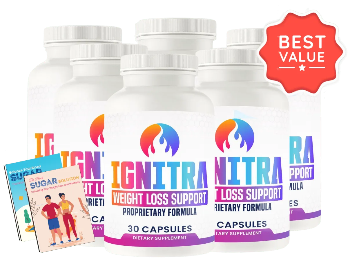 Ignitra supplement bundle with weight loss guidebooks — natural detox and fat loss support